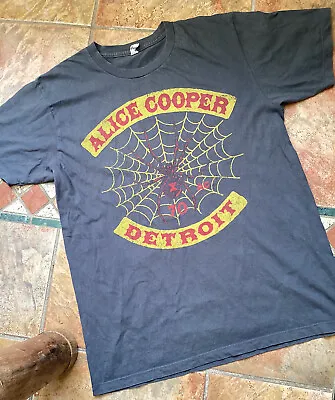 Buy Alice Cooper Detroit 2007 70 AC Spider Web Grey T Shirt Size M • 39.99£