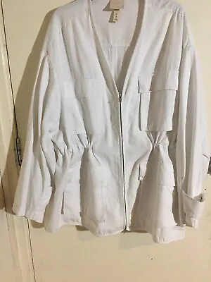 Buy Women’s H&M White Over Sized  Denim Jacket Size S Used • 3.99£
