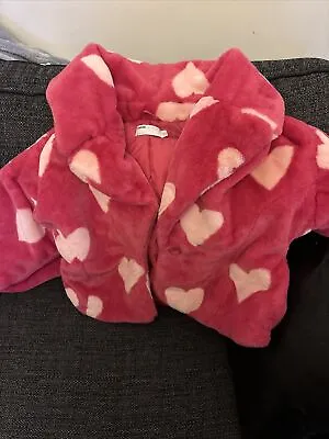 Buy Pink With White Hearts ASOS Luxe Fluffy Jacket Size 14 • 17.50£