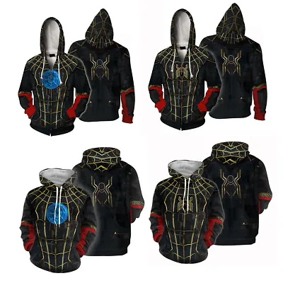 Buy Spiderman No Way Home Black 3D Zipper Hoodie Superhero Sweatshirt Jacket Costume • 18£