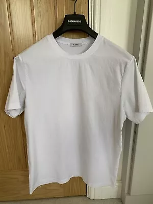 Buy Arne Clo White Stretch Fit Basic Plain Tshirt Short Sleeve Size L Large • 4.99£