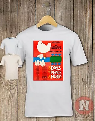Buy Woodstock Festival T-shirt 60's Hippie Freedom Arts Music White Lake NY • 13.99£