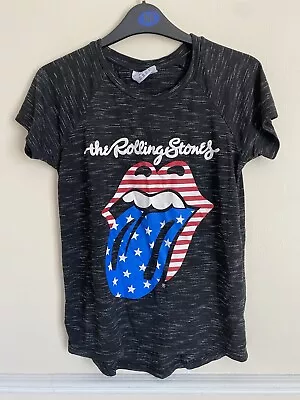 Buy Women’s Rolling Stones T Shirt Black Red White Blue Size UK 8 • 12.99£