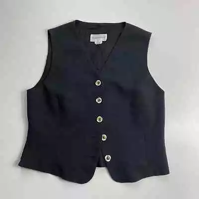 Buy Warehouse Vintage Black Button Up Lined V Neck Gothic Punk Y2K Waistcoat 8/10UK • 10£