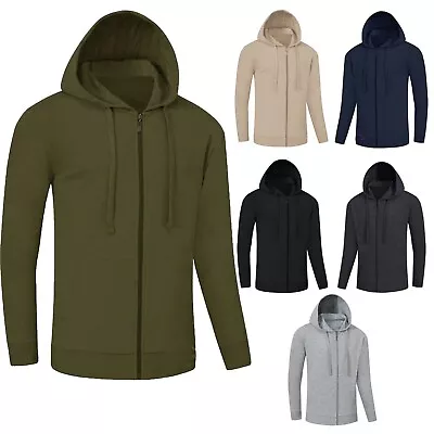 Buy Mens Plain Hooded Sweatshirt Hoodie Joggers Sweatshirt Zip Up Hoody Jumpers Tops • 9.89£