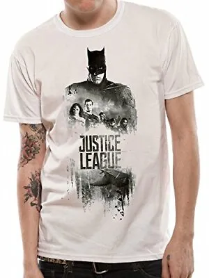 Buy Men's Justice League Movie-Batman Silhouette T-Shirt • 6.99£