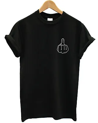 Buy Middle Finger Logo T-Shirt Rude Emo Top Boys Girl Gift Alternative Clothing L341 • 14.95£