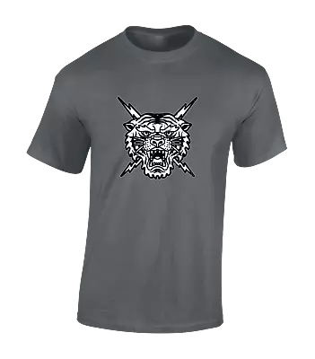 Buy Black Tiger Mens T Shirt Tattoo Vintage Design Cool Retro Fashion Top Animal • 8.99£