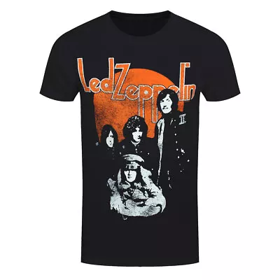 Buy Led Zeppelin T-Shirt Orange Circle Rock Band New Black Official • 15.95£