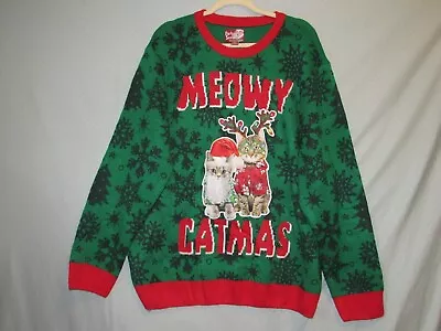 Buy Party Sweater Meowy Catmas Ugly Christmas Sweater 2XL Cats Excellent+ • 18.89£