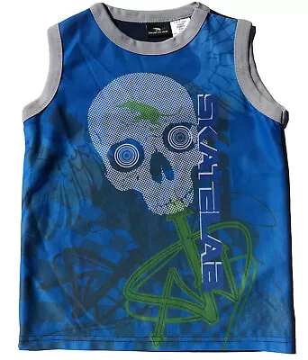 Buy Skatelab Boy's T-Shirt Sleeveless 4/5 Graphics Skull And Rat • 8.08£