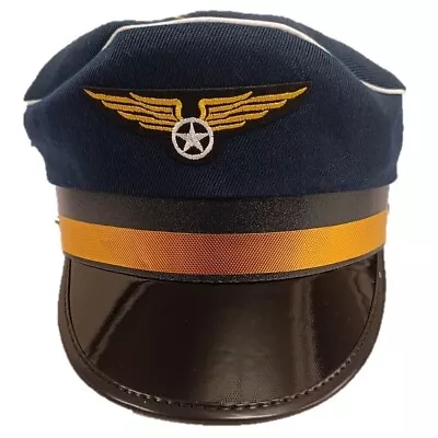 Buy Blue Pilot Captain Hat Fancy Dress Airline Pilot Costume Accessory Hat • 6.99£