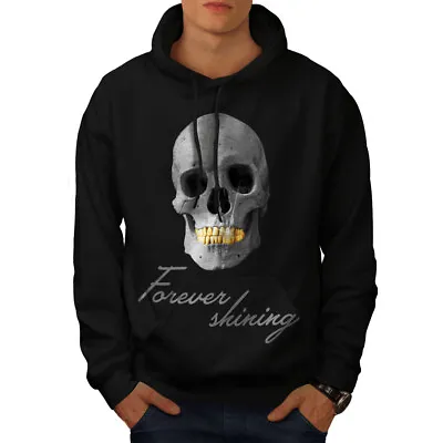 Buy Wellcoda Shining Skeleton Skull Mens Hoodie, Biker Casual Hooded Sweatshirt • 25.99£