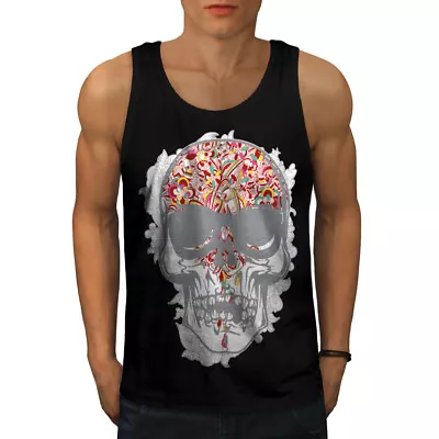 Buy Wellcoda Face Head Skull Mens Tank Top, Grave Active Sports Shirt • 14.99£