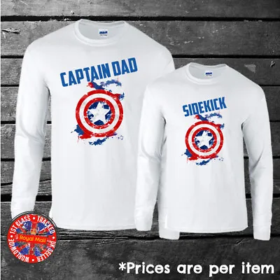 Buy Captain America Family Sidekick Long Sleeve Matching T-shirts Mum Dad Sidekick • 12.99£