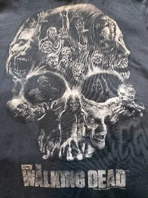 Buy AMC The Walking Dead T Shirt Zombie Skull Design XSmall Black 2016 • 8.99£