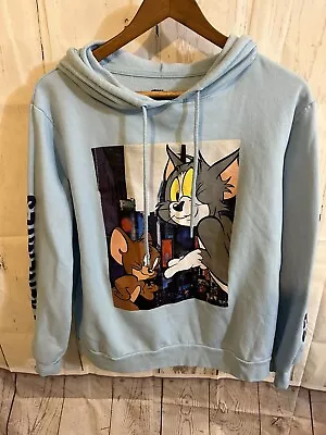 Buy Tom & Jerry Junior Womens Blue Cat & Mouse Hoodie Sweat Shirt Sweatshirt Top XXL • 17£