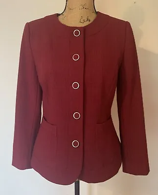 Buy Women's Papaya / Matalan Smart Tailored Jacket Size 10 - Burgundy - Office Wear • 5£