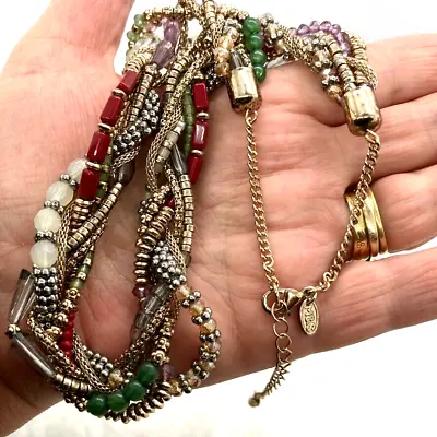 Buy Vintage M&S Necklace Plastic Metal Bead 50cm Twisted Festival Costume Jewellery • 14£