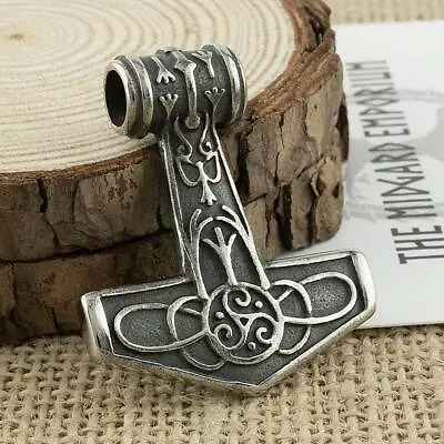 Buy Viking Necklace Thors Hammer Pendant Stainless Steel Mens Jewellery • 13.80£