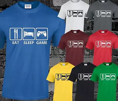 Buy Eat Sleep Game Mens T Shirt Funny Design Gaming Pc Gamer Gift Present Gamer • 7.99£