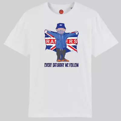 Buy Every Saturday We Follow White Organic T-shirt Gift For Fans Of Glasgow Rangers • 22.99£