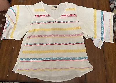 Buy Savanna Jane Boho  Embroidered Top Blouse Shirt Women’s Small • 14.21£