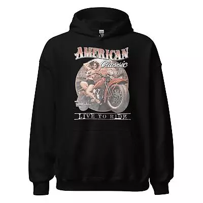 Buy Motorcycle Hoodie American Classic Live To Ride Midweight Top Koala Pullover • 26.45£