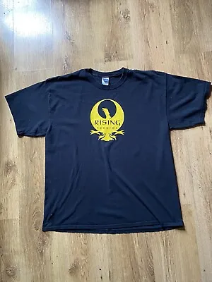 Buy Rising Records T-Shirt UK XL Black Yellow Phoenix Moon Gildan Label 100% Cotton • 12£