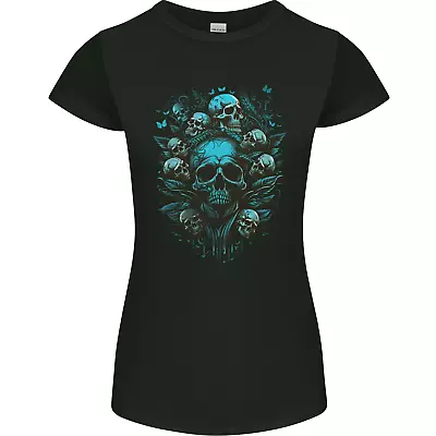 Buy Skull Tree Gothic Heavy Metal Rock Music Biker Womens Petite Cut T-Shirt • 8.75£