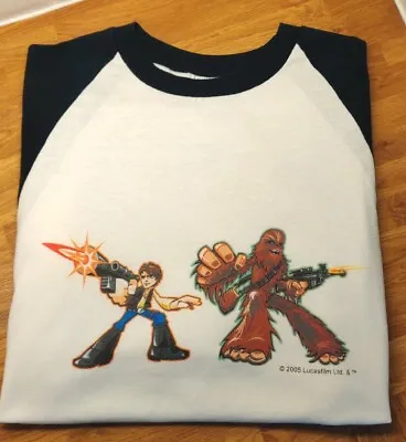 Buy Star Wars Vintage T Shirt/2005 (Baseball Sleeve). Han And Chewie . Licenced.  • 40£