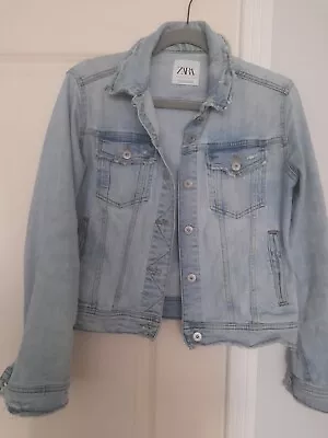 Buy Zara Female Denim Light Blue Jacket, Size 10 • 7.99£