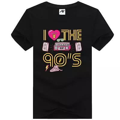 Buy Mens I Love The 90s Retro Print T Shirt Boys Short Sleeve Top Musical Tee 7837 • 9.99£