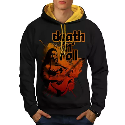 Buy Wellcoda Death Metal Rock Music Mens Contrast Hoodie, Metal Casual Jumper • 30.99£