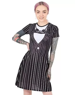 Buy Disney The Nightmare Before Christmas Black Short Sleeve Skater Dress (Womens) • 24.99£