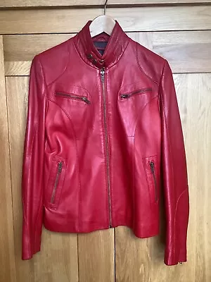 Buy Beautiful Soft Red Real Leather Jacket Size Small • 30£