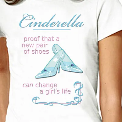 Buy T-SHIRT: CINDERELLA - NEW SHOES // Princess Funny Girls Night Party LazyCarrot • 21.95£