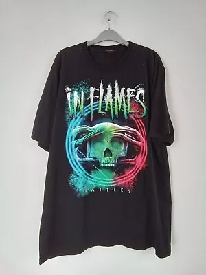 Buy In Flames Men's Battles Circle T-Shirt Size XL Black Mix Cotton Used F2 • 14.99£