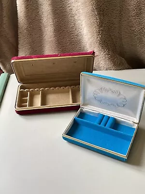 Buy Gorgeous Vintage Turquoise Velvet Covered Travel Jewellery Case Plus One Other* • 10£