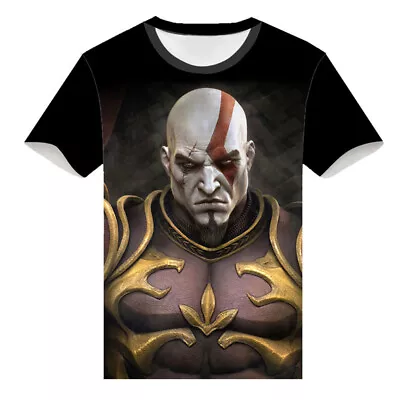 Buy Cosplay God Of War Kratos 3D T-Shirts Adult Short Sleeves Sports Top Tee Shirts • 9.60£