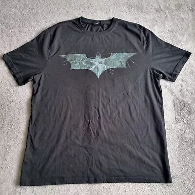 Buy Batman Mens T Shirt  Black Dark Knight Rises Comics Short Sleeve Cotton Large • 0.99£