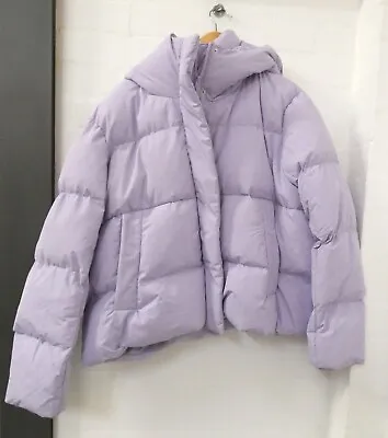 Buy Simply Be Purple Lilac Short Hooded Puffer Jacket Coat Size UK 26 (Hol) • 19.99£