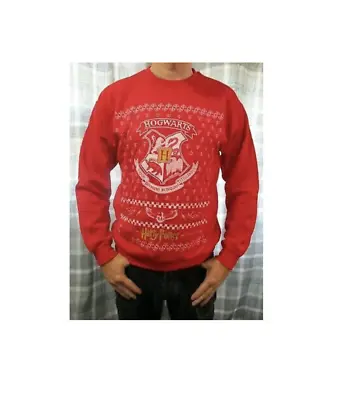 Buy Unisex Sweatshirt Harry Potter Xmas Crest Hogwarts Jumper • 18.99£