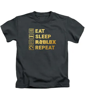 Buy Eat Sleep Roblox Repeat Kids T-Shirt Tee Top Childrens Gaming (Gold Print) • 7.95£
