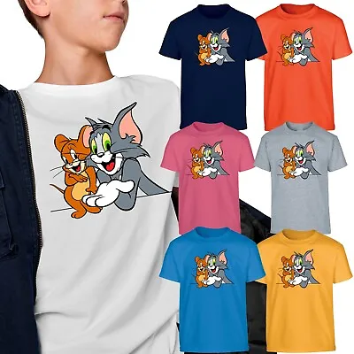 Buy Tom And Jerry Cartoons Characters Funny Short Sleeve Kids T-shirt Gift Top's • 7.99£