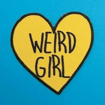 Buy Weird Girl Patch Iron On Patch Yellow Heart Gothic Emo Mystic Pagan Geek Nerd • 2.95£