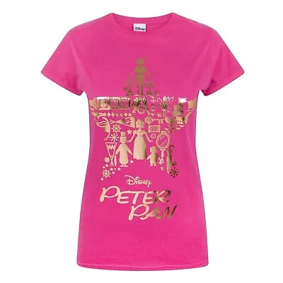Buy Disney Womens/Ladies Peter Pan Gold Foil T-Shirt NS4774 • 13.66£