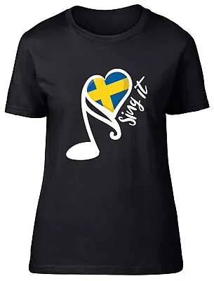 Buy Sweden Song Contest Womens T-Shirt Music Singing Ladies Gift Tee • 8.99£