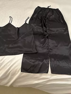 Buy Black Pjs Size 12 Elastic Waist Never Worn Pjamas • 5£