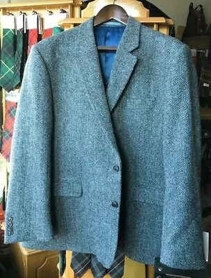 Buy Gents Harris Tweed Cambridge Style Jacket - Blue Herringbone • 165£